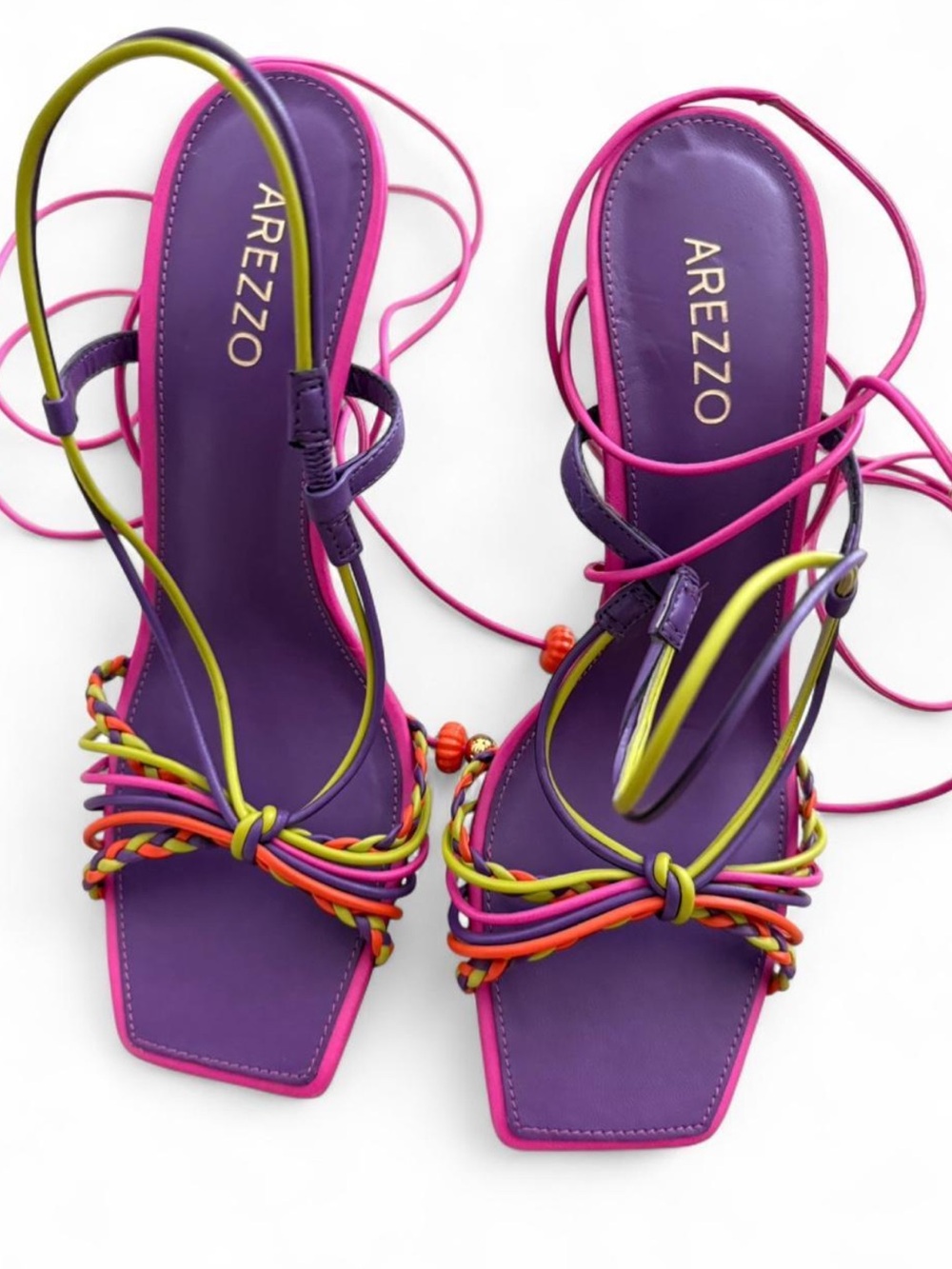 Arezzo Purple Multicolor Strappy Sandals